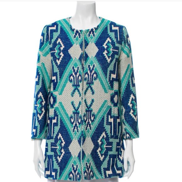 NWT Maje Grenade jacquard cotton-blend coat - Picture 7 of 12